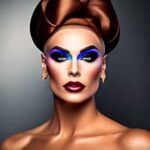 Mascara Crossdresser con colores llamativos y uin look elegante