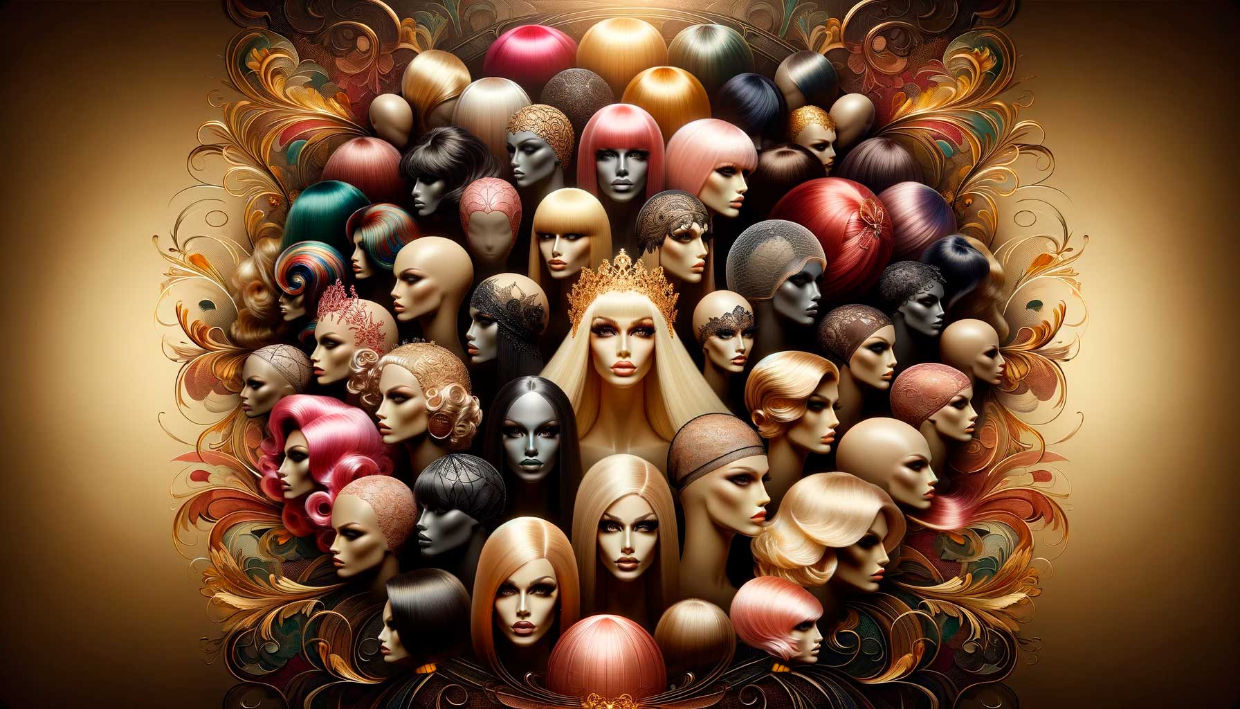 Amplia gama de redecillas de peluca para drag queens, destacando lujo y diversidad